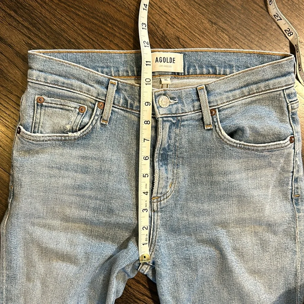 Agolde Toni Pristine Blue Mid Rise Straight Leg Jeans Women’s Size 26 - Picture 6 of 12